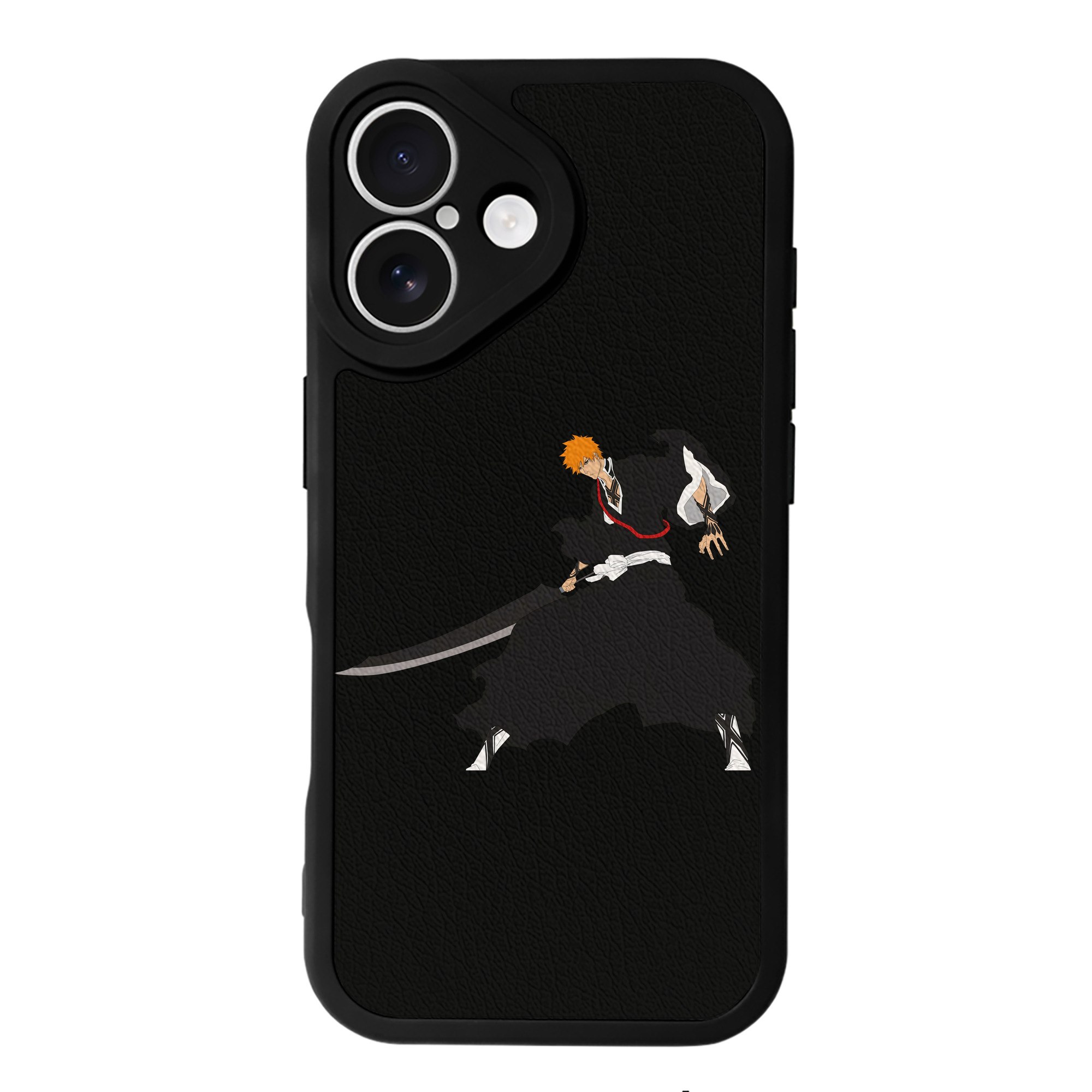 （画像用） ブリーチ 黒崎一護（くろさき いちご）BLEACH Kurosaki Ichigo 【iPhone 16シリーズ対応】シリコンスマホケース（レザー調） 材質：シリコン